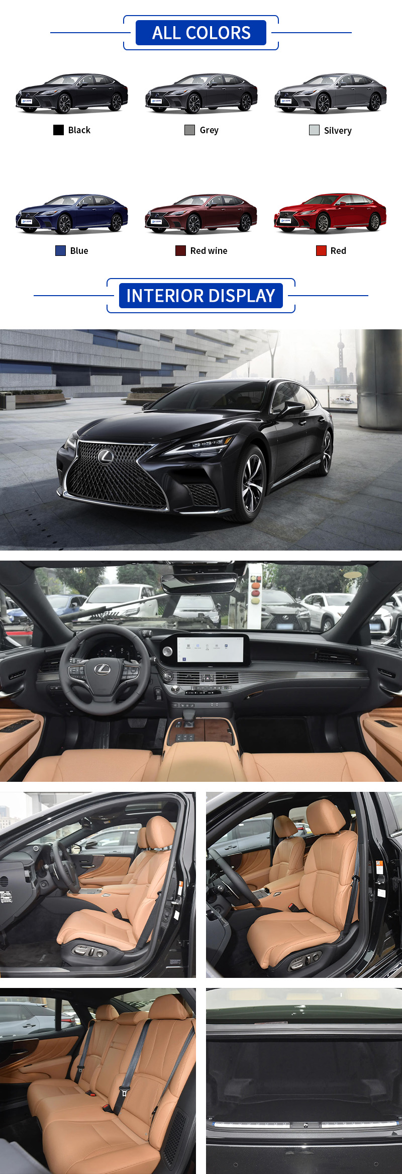 Lexus LS All Colors,Lexus LS All Interior Display